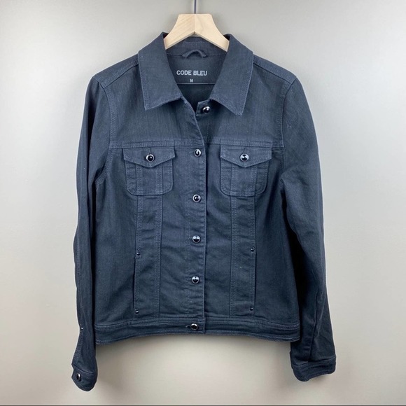 Code Bleu Black womens fall Madeline Denim Jacket - Picture 2 of 10